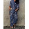 imageMoss Rose Women Summer Caftan Coverups Dress Kimono Beach Vacation Wear V Neck Print Maxi Boho DressZnavy