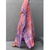imageMoss Rose Women Summer Caftan Coverups Dress Kimono Beach Vacation Wear V Neck Print Maxi Boho DressZpink