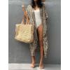 imageMoss Rose Women Summer Caftan Kimono Cardigan Open Fron Swimsuit Kaftan Maxi Beach Vacation Clothes with BeltAkhaki