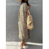 imageMoss Rose Women Summer Caftan Kimono Cardigan Open Fron Swimsuit Kaftan Maxi Beach Vacation Clothes with BeltAkhaki