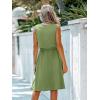 imageMoss Rose Women Summer Dresses Sleeveless Casual Loose Swing Midi Dress with PocketsGreen