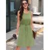imageMoss Rose Women Summer Dresses Sleeveless Casual Loose Swing Midi Dress with PocketsGreen