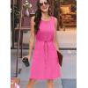 imageMoss Rose Women Summer Dresses Sleeveless Casual Loose Swing Midi Dress with PocketsPink