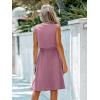 imageMoss Rose Women Summer Dresses Sleeveless Casual Loose Swing Midi Dress with PocketsPurple