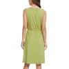 imageMoss Rose Women Summer Dresses Sleeveless Casual Loose Swing Midi Dress with PocketsZgreen