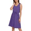 imageMoss Rose Women Summer Dresses Sleeveless Casual Loose Swing Midi Dress with PocketsZpurple