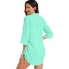 imageMoss Rose Womens Bathing Suit Cover Ups Bikini Swimsuit Coverup Drawstring Beach Dress ShirtGreen
