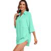imageMoss Rose Womens Bathing Suit Cover Ups Bikini Swimsuit Coverup Drawstring Beach Dress ShirtGreen