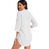 imageMoss Rose Womens Bathing Suit Cover Ups Bikini Swimsuit Coverup Drawstring Beach Dress ShirtWhite