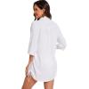 imageMoss Rose Womens Bathing Suit Cover Ups Bikini Swimsuit Coverup Drawstring Button Down Beach Dress ShirtWhite