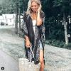 imageMoss Rose Womens Beach Cover up Swimsuit Kimono with Bohemian Floral Print Loose Casual Resort WearA Adeline Black