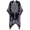 imageMoss Rose Womens Beach Cover up Swimsuit Kimono with Bohemian Floral Print Loose Casual Resort WearA Adeline Black