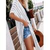 imageMoss Rose Womens Beach Cover up Swimsuit Kimono with Bohemian Floral Print Loose Casual Resort WearA Blackwhite 1