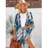 imageMoss Rose Womens Beach Cover up Swimsuit Kimono with Bohemian Floral Print Loose Casual Resort WearA Color31