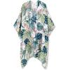 imageMoss Rose Womens Beach Cover up Swimsuit Kimono with Bohemian Floral Print Loose Casual Resort WearA Palm Leaf