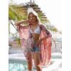 imageMoss Rose Womens Beach Cover up Swimsuit Kimono with Bohemian Floral Print Loose Casual Resort WearA Peach Floral