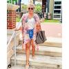 imageMoss Rose Womens Beach Cover up Swimsuit Kimono with Bohemian Floral Print Loose Casual Resort WearA Peach Floral