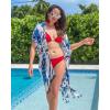 imageMoss Rose Womens Beach Cover up Swimsuit Kimono with Bohemian Floral Print Loose Casual Resort WearB Ab Charisma