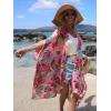 imageMoss Rose Womens Beach Cover up Swimsuit Kimono with Bohemian Floral Print Loose Casual Resort WearB Multicolor 5