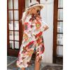 imageMoss Rose Womens Beach Cover up Swimsuit Kimono with Bohemian Floral Print Loose Casual Resort WearB Multicolor 6