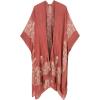 imageMoss Rose Womens Beach Cover up Swimsuit Kimono with Bohemian Floral Print Loose Casual Resort WearB Red