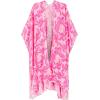 imageMoss Rose Womens Beach Cover up Swimsuit Kimono with Bohemian Floral Print Loose Casual Resort WearB Rose Red Print