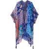imageMoss Rose Womens Beach Cover up Swimsuit Kimono with Bohemian Floral Print Loose Casual Resort WearBlue Print