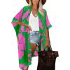 imageMoss Rose Womens Beach Cover up Swimsuit Kimono with Bohemian Floral Print Loose Casual Resort WearC Green Floral
