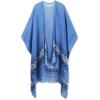 imageMoss Rose Womens Beach Cover up Swimsuit Kimono with Bohemian Floral Print Loose Casual Resort WearC Nebulas Blue