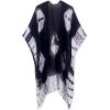 imageMoss Rose Womens Beach Cover up Swimsuit Kimono with Bohemian Floral Print Loose Casual Resort WearFa Black