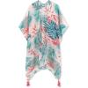 imageMoss Rose Womens Beach Cover up Swimsuit Kimono with Bohemian Floral Print Loose Casual Resort WearLeaves and Flowers