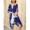 imageMoss Rose Womens Beach Kaftan Dresses Kimono Swimsuit Cover up for Bathing Suit with Floral PatternAbluewhite