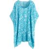 imageMoss Rose Womens Beach Kaftan Dresses Kimono Swimsuit Cover up for Bathing Suit with Floral PatternAgreen