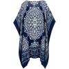 imageMoss Rose Womens Beach Kaftan Dresses Kimono Swimsuit Cover up for Bathing Suit with Floral PatternAnavy Print