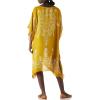 imageMoss Rose Womens Beach Kaftan Dresses Kimono Swimsuit Cover up for Bathing Suit with Floral PatternAyellow