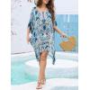 imageMoss Rose Womens Beach Kaftan Dresses Kimono Swimsuit Cover up for Bathing Suit with Floral PatternBgreen Print