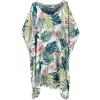 imageMoss Rose Womens Beach Kaftan Dresses Kimono Swimsuit Cover up for Bathing Suit with Floral PatternBpalm Leaf
