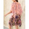 imageMoss Rose Womens Beach Kaftan Dresses Kimono Swimsuit Cover up for Bathing Suit with Floral PatternBpeach Print