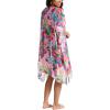 imageMoss Rose Womens Beach Kaftan Dresses Kimono Swimsuit Cover up for Bathing Suit with Floral PatternBpink