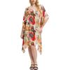 imageMoss Rose Womens Beach Kaftan Dresses Kimono Swimsuit Cover up for Bathing Suit with Floral PatternBred