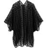 imageMoss Rose Womens Beach Kimono Coverup Sheer Chiffon Cover Ups Casual Loose Open Front Cardigan TopsBlack