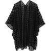 imageMoss Rose Womens Beach Kimono Coverup Sheer Chiffon Cover Ups Casual Loose Open Front Cardigan TopsBlack