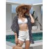 imageMoss Rose Womens Beach Kimono Coverup Sheer Chiffon Cover Ups Casual Loose Open Front Cardigan TopsBlack Bohemia