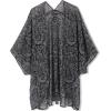 imageMoss Rose Womens Beach Kimono Coverup Sheer Chiffon Cover Ups Casual Loose Open Front Cardigan TopsBlack Bohemia