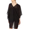 imageMoss Rose Womens Beach Kimono Coverup Sheer Chiffon Cover Ups Casual Loose Open Front Cardigan TopsBlack1