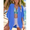 imageMoss Rose Womens Beach Kimono Coverup Sheer Chiffon Cover Ups Casual Loose Open Front Cardigan TopsBlue