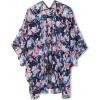 imageMoss Rose Womens Beach Kimono Coverup Sheer Chiffon Cover Ups Casual Loose Open Front Cardigan TopsBlue Flora