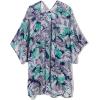 imageMoss Rose Womens Beach Kimono Coverup Sheer Chiffon Cover Ups Casual Loose Open Front Cardigan TopsBlue Floral