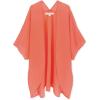 imageMoss Rose Womens Beach Kimono Coverup Sheer Chiffon Cover Ups Casual Loose Open Front Cardigan TopsBright Orange1