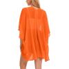 imageMoss Rose Womens Beach Kimono Coverup Sheer Chiffon Cover Ups Casual Loose Open Front Cardigan TopsDark Orange